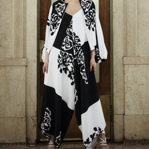 Kahindo Size Small Wide Leg Black and White Print Jumpsuit | Size Small